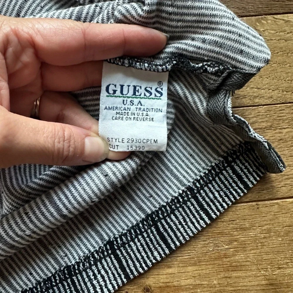 Vtg Guess Jeans American Tradition Terrycloth Stripe Tee Men Original Designs - Picture 5 of 7